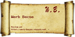 Werb Becse névjegykártya
